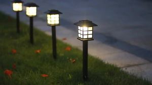 Solar landscape lamp outdoor waterproof LED small palace light solar ground plug lawn light