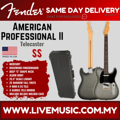 Fender American Professional II Telecaster Electric Guitar Rosewood Fretboard - Mercury