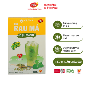 Hộp Rau Má Đậu Xanh ORAMA – Đường 0 calo ( 3g x 14 gói/ hộp)