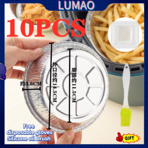 Aluminium foil tray air fryer tray air fryer baking paper 10Pcs Non-Stick Tray Kitchen Accessories   煲仔饭盒 BBQ烤盘 一次性锡纸盘 一次性饭盒
