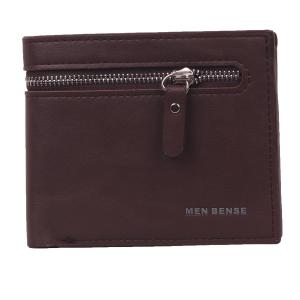 EZRA Dompet Lipat Pria Bahan Kulit PU Hitam/Cokelat Tua/Cokelat Muda