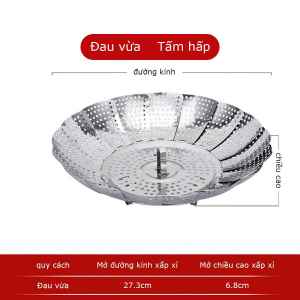 Khay Hấp Inox Vỉ Hấp 3 Chân Có Móc Nhấc Điều Chỉnh Độ Mở Phù Hợp Mọi Loại Nồi Hấp-CA666