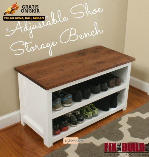Rak Sepatu/Meja Sepatu Minimalis/Diy Adjustable Shoe Storage Bench ...