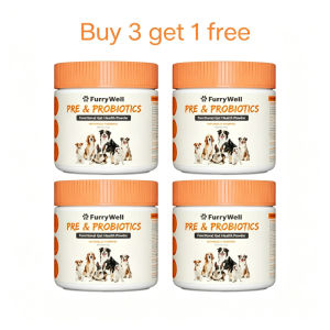 FurryWell Pre & Probiotics Pumpkin Gut Restore Powder 150g 6 Strains Dog Digestive Supplement Buy 3 Get 1 Free