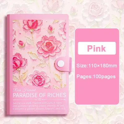 100Days Envelope Challenge Budget Binder Money Savings Notebook Cash Storage Book Money PU Waterproof Mini Binder Savings Save Money Reusable Capacity