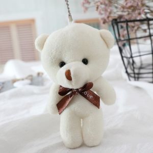 【Free Little Bear】Mini Canvas Tote Bag Cute Lunch Bag Button Closure Portable Handbag For Daily Use