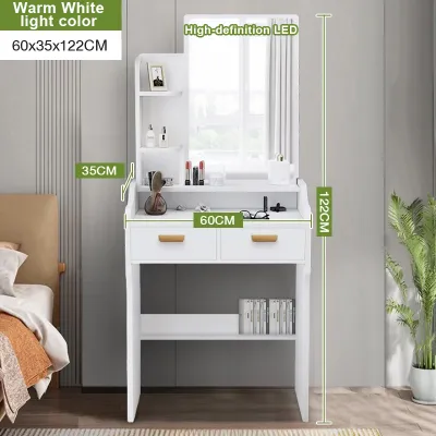 Nearra Vanity Table with Mirror&Drawer Large Storage Sturdy Dressing Table Multifunctional Storage Table