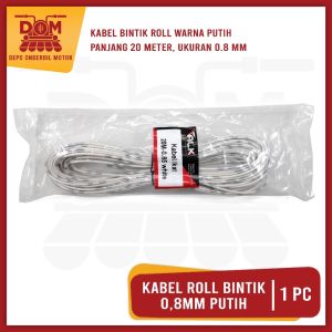 Kabel Roll Bintik Putih 08 mm 20 Meter (ALK) Kabel Body Bintik serabut Tembaga Ukuran 08 Universal