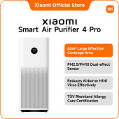 Xiaomi Mijia Smart Air Purifier 4 Pro | 3-in-1 H13 Filter 500m³/h CADR PM2.5/PM10 Dual Sensor H1N1 Virus Reduction Odour & Smoke Reduction Anti-Bacteria OLED Display Air Quality Display 35-60㎡ Rooms