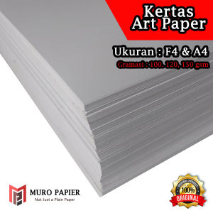 ( PER PAK - ISI 20 ) Kertas Art Paper 100 120 150 gsm F4 A4 - by Muro Papier