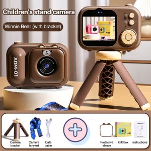 S11 Childrens High Definition Digital Camera Mini Camera With Tripod Bracket Kids Camera Dual Cam HD Quality Mini Video Camera for Kids 2.4inch IPS Screen Dual Lens Built In Battery With Selfie Tripod