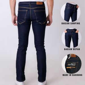 Bombstone Celana Panjang Distro Jeans Pria Dewasa Jumbo Bigsize Lepis Slimfit Bahan Ngaret