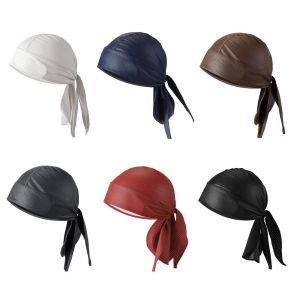 WININ Quick Dry PU Durag Lightweight Hip Hop Breathable Headwrap Fashion Adjustable Pirate Bandana Hat Men Women