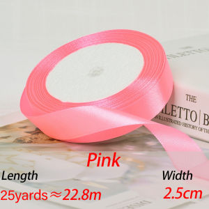 (2.5Cm/25Yards/Volume) Ribbon Handmade Diy Packaging Natural Ribbon Birthday Party Decorative Ribbon Roll