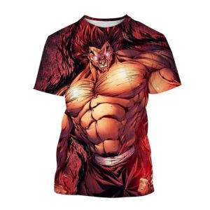 [Local Stock] ZEEMIN Anime Baki The Grappler Yujiro Hanma 3D Print T-Shirts Men Women Fashion Oversized Short Sleeve T Shirt Male Tees Tops Clothing