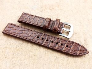 Tali Jam Tangan Kulit Asli Sapi Motif - Warna Cokelat Garansi 1 Tahun