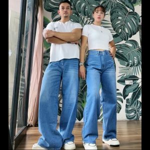 Highwaist Oversize Baggy Loose Jeans Retro Wanita