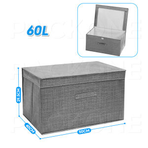 PACKONE กล่องเก็บของ กล่องผ้าพับได้ กล่องเก็บเสื้อผ้า กล่องใส่ของ กันน้ำ กันฝุ่น ช่วยจัดระเบีย 120/60L ความจุสูง ซ้อนทับได