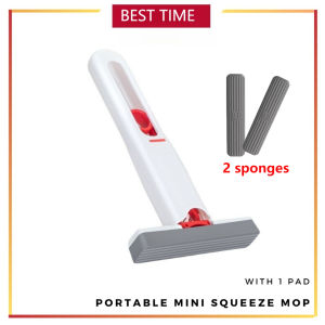 迷你拖把Self-Squeeze Window Wiper Car Cleaner Mini Screen Desk Cleaning Mop Upgraded Mini Squeeze Mop Multifunctional Handheld Cleaning Mop Desk Window Glass Cleaner Household Kitchen Cleaning Mini Sponge Mop
