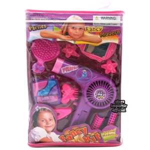 MAINAN ANAK PERALATAN MAKEUP FANCY KIT A168 Mainan Pengering Rambut Hair Dryer Fancy Kit Salon Make Up Satu Set Tas Kosmetik Salon Kecantikan Set Beauty Cocok Untuk Anak Cewek Set Riasan Wajah Dan Perawatan
