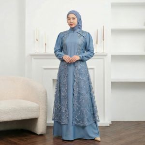 Gamis Velvet mix Brukat Gamis Busui Wudhu Friendly Gamis Kondangan Elegan Lebaran Eksklusif 2026
