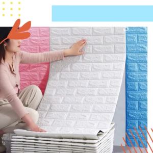 3D Foam Brick Wall Panel Stickers Big Size Adhesive Wallpaper for Bedroom Living Room Home FFJQ BRNU IOYB