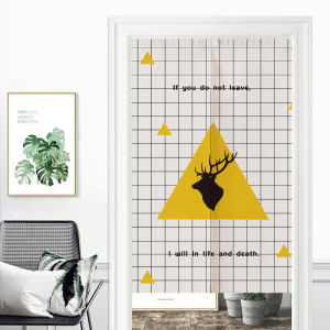 180cm Kitchen Bedroom Door Curtain Cute with Adjustable Curtain Rod Telescopic Stick Langsir Pintu Bilik Dapur門窗簾免打孔
