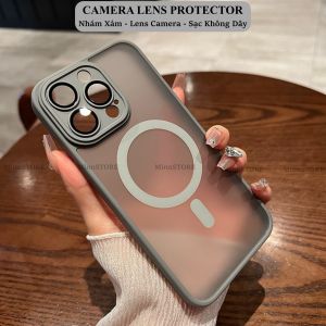 Ốp lưng điện thoại Likgus nhám kèm Lens bảo vệ camera từ tính chống sốc 16 pro max 15 14 13 11 Pro 14 Plus 12 MinnSTORE