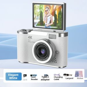 4K Digital Camera with 64MP & Selfie Screen Retro CCD Style Camera WiFi Connect to Phone Perfect Gift for Girlfriend Bestie Students Portable for Travel Vlog (复古CCD 高清 可自拍 可上传手机)