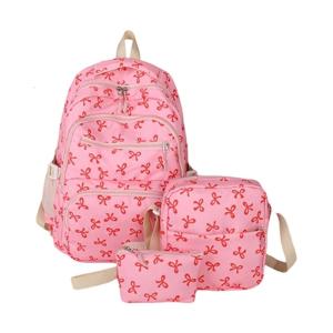 3 Pcs Bows Backpacks Set School Backpacks Large Capacity Casual Daypacks Aesthetic Rucksack College Backpacks for Daily