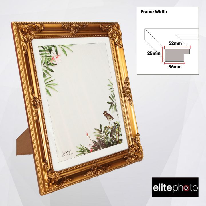 Fibre Photo Frame With Glass | Gold | 10R (10x12 Inch) | Lazada