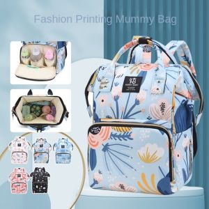 JVKISX Korean Style Mummy Bag Print Multi-function Baby Diaper Organizer Fashion Handbag Nappy Backpack Baby