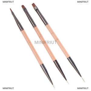 [COD] MINIFRIUT 3ชิ้นปลายสองด้าน7 9 11มม. แปรงทาสีเล็บศิลปะแบนรอบการวาดดอกไม้ DIY เครื่องมือปากกากลีบ