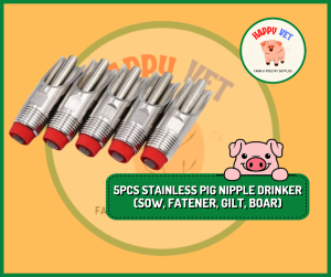5 PCS Stainless Pig Nipple Drinker Red for Sow Fattener Gilt Boar Automatic drinker duckbill type