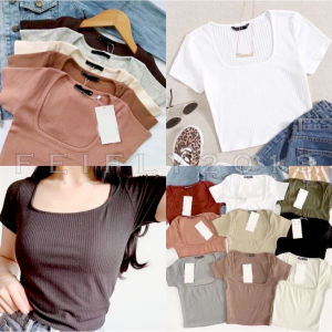 FEIFLY Round Neck Square Crop Top 10783 ONE SIZE (XS to Medium fit)