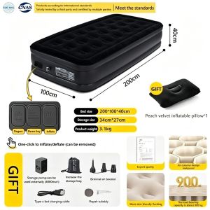 Hakimi Inflatable mattress free pillow 25/40cm automatic pump portable folding camping bed comfortable air mattress bed