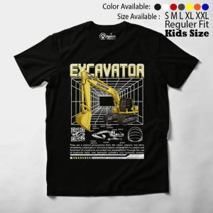 Baju Kaos Atasan Anak Laki-Laki Motif Excavator