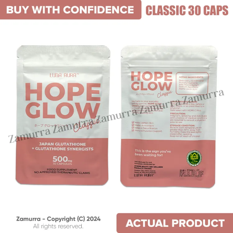 Luna Aura HOPE GLOW Advance Glutathione Capsules Classic, Super Biggie, Super Minnie, Skin Pro by Zamurra | Lazada PH Luna Aura HOPE GLOW Advance Glutathione Capsules Classic, Super Biggie, Super Minnie, Skin Pro by Zamurra | Lazada PH