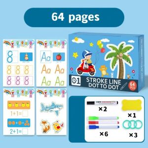 Children Montessori Drawing Toy Pen Control Training Color Shape Math Match Game Set Toddler Learning Activities Educational Toy