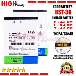 Baterai Battery High Quality KLT BST-36 / BST36 For Type Hp Jadul Sony Ericson J300 J300C K310 K310i K320 K510i Z310i Z550 Z550a Z550C Z550i Z558i X0001 W200 W220 T250 T270i T20i