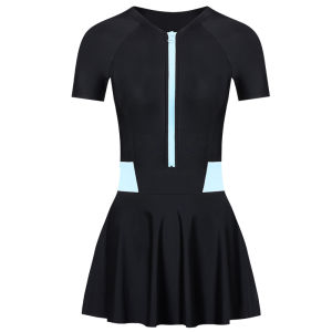 AQUAPLAY womens short sleeved backless mint waistband skirt jumpsuit for outdoor sun protection