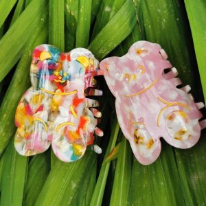 LIAND สัตว์สัตว์สัตว์ ที่ติดผมรูปหมีการ์ตูน กรดอะซิติก รูปทรงเรขาคณิต คลิปผมสัตว์ สร้างสรรค์และสร้างสรรค์ สไตล์เกาหลีแบบ คลิปปลาฉลามอาซีเตท ปาร์ตี้งานปาร์ตี้