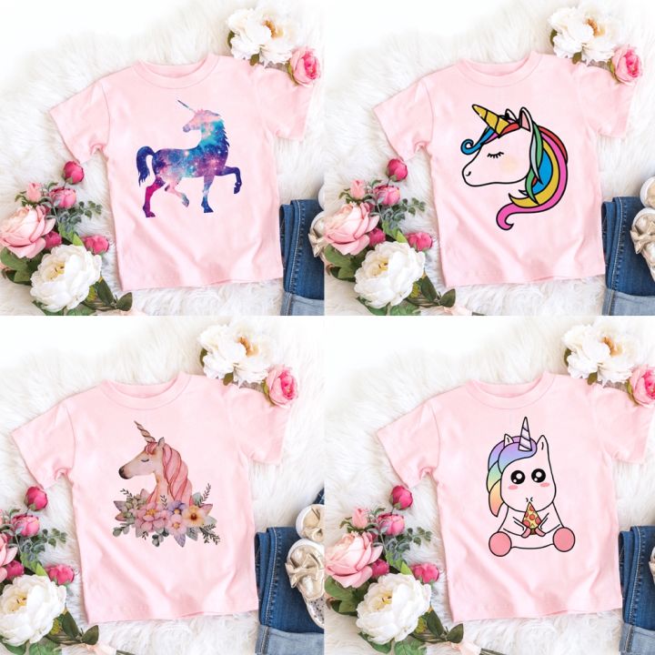 Toddler Girl T-shirt Unicorn Kids T Shirt Cute Girls Summer Tshirt