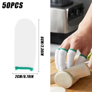 50Pcs Nylon Finger Protection Cover Safety Gardening Finger Cots Made From Nylon Mesh For Shucking Oysters Fishing Carving Pruning And Opening Tins