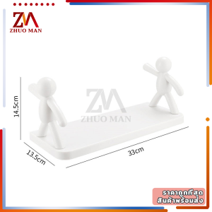 ชั้นวางติดผนัง ชั้นเก็บของติดผนัง ครัว/ชั้นวางในห้องน้ำ ขาแขวนผนังชายน้อยชั้นวาง ไม่เจาะผนัง ใช้วางของใช้ตกแต่งผนังได้ สไตล์ใหม่