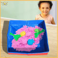 [deveodo] Foldable PVC Sandbox Square Sand Play Pool for Kids Pets Portable Beach Toy Pet Bath Tub Reinforced Base Reusable Sand Play Kit. 
