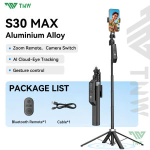 TNW S30Max AI Face Tracking Tripod 360°Rotate 180cm Selfie Stick With Bluetooth Remote For Vlogging