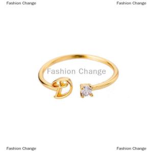 [COD] Fashion Change Tiny Initial Letter Rings For Women A-Z Letters Adjustable Zircon Ring Female Christmas Aesthetic Jewelry Gift