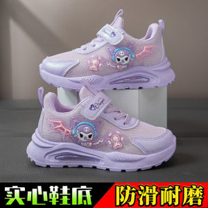 Christmas gifts Halloween Kuromi Girls Sports Shoes Sanrio Soft Soled Childrens Spring Autumn New Anime Cartoon Casual Shoes Kawaii Breath Running Shoes