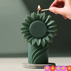 Embossed Flower Cylinder Shape Silicone Molds for Handmade Soap Gypsum Silicone Molds for Epoxy Resin